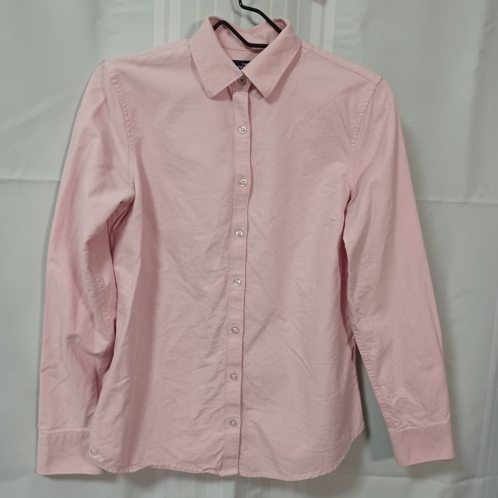 Lands End Outfitters Womens XS Pink Oxford Button Down Shirt Long Sleeve 487139